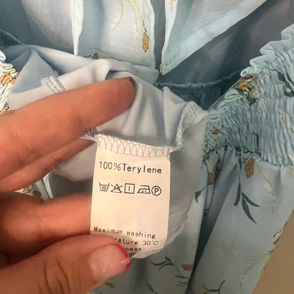 Exlura Floral Puff Sleeve Mini Dress Size M - Picture 5 of 6